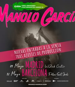¡Unas pocas entradas para Manolo García en Madrid (9/5/24) y Barcelona (18/5/24)!