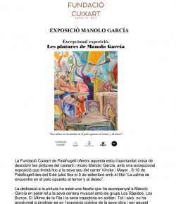 Nueva exposición de pinturas de Manolo García: «La calma se encuentra en el polo opuesto al temor y al deseo»