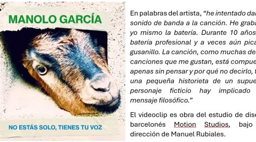 MANOLO GARCÍA PRESENTA “No estás solo, tienes tu voz”, EL PRIMER ADELANTO DE SU NUEVO ÁLBUM DE ESTUDIO “Drapaires Poligoneros”